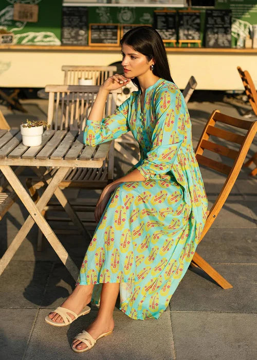 Fruti 1-Piece Long Embroidered Cotton Frock