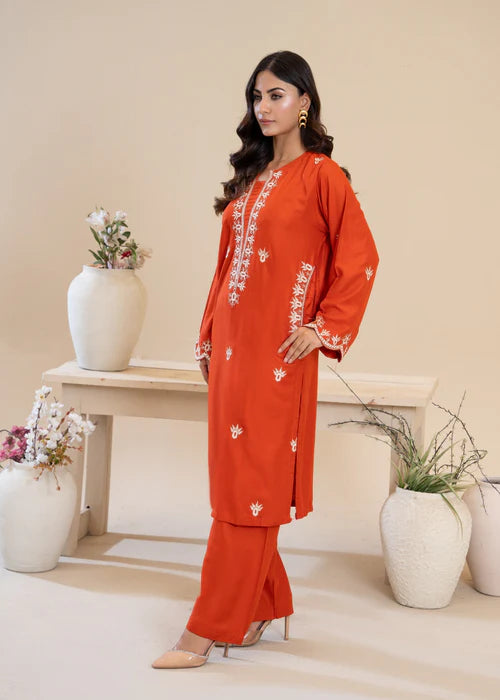 Ginger with Pockets Embroidered 2-Piece Stitched Suit for Women