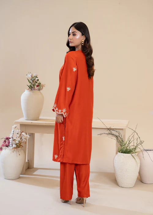 Ginger with Pockets Embroidered 2-Piece Stitched Suit for Women