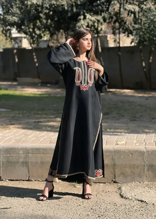 Dark Night 2-Piece Embroidered Stitched Suit for Women