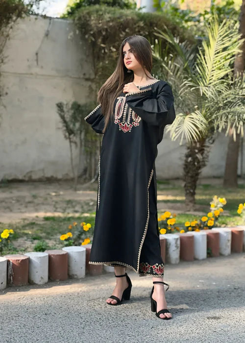 Dark Night 2-Piece Embroidered Stitched Suit for Women