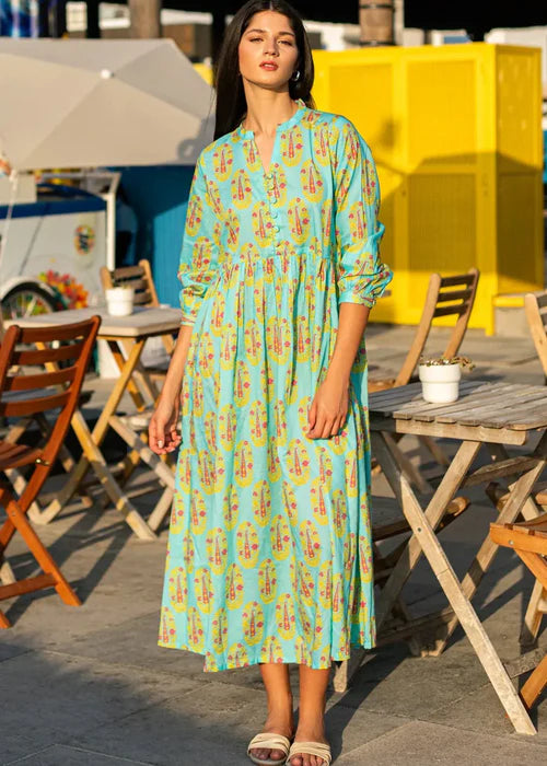 Fruti 1-Piece Long Embroidered Cotton Frock