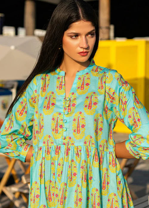 Fruti 1-Piece Long Embroidered Cotton Frock