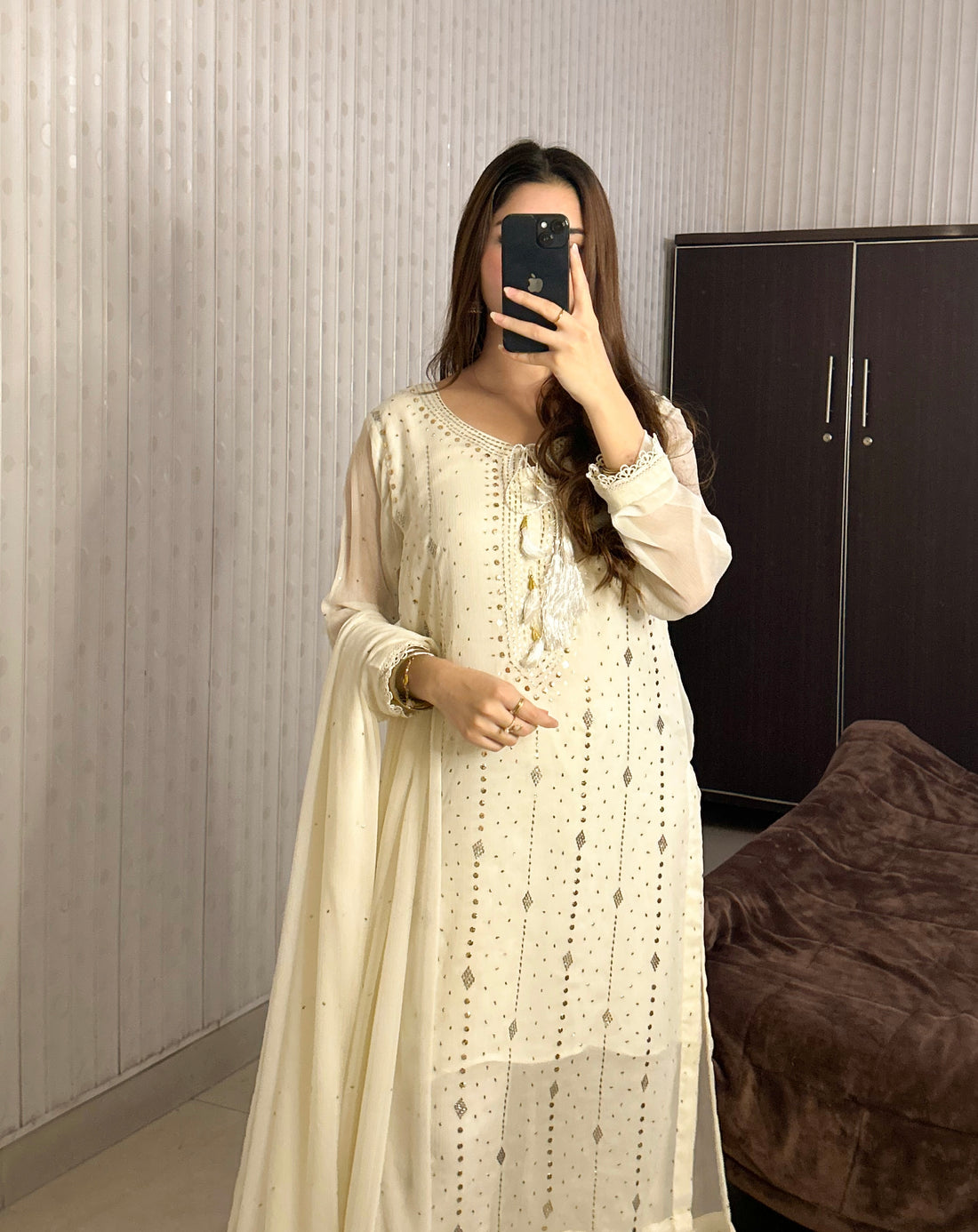 3 PIECE - Handmade Muqesh Dress