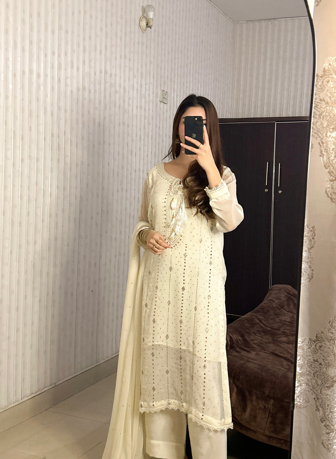 3 PIECE - Handmade Muqesh Dress