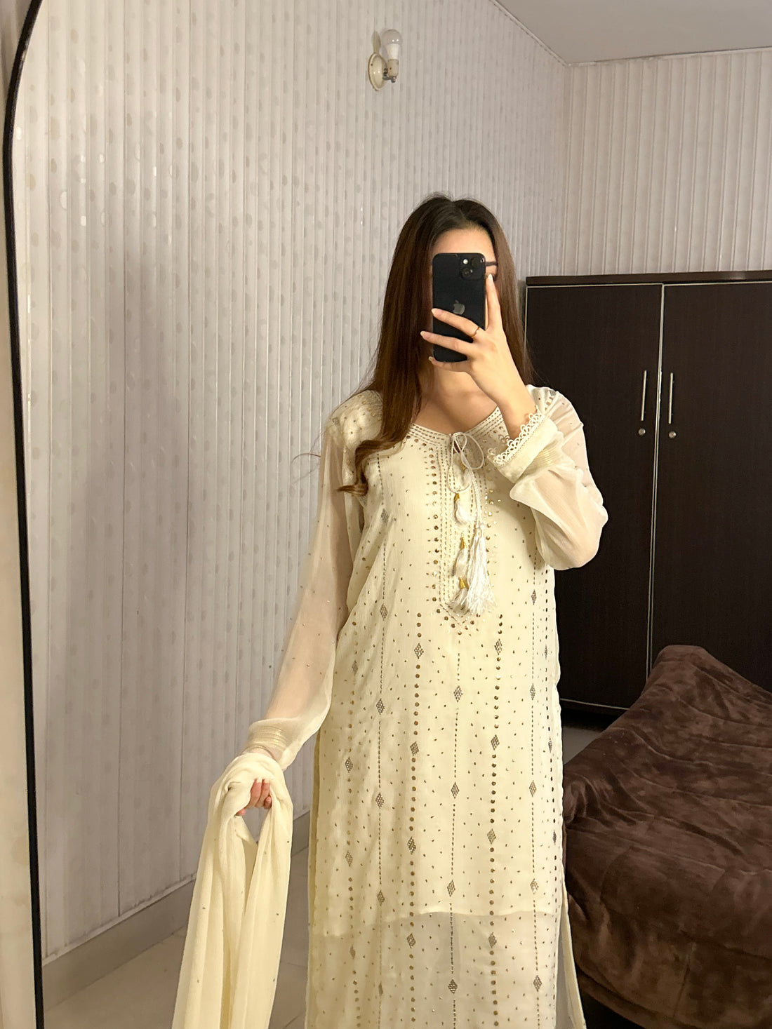 3 PIECE - Handmade Muqesh Dress