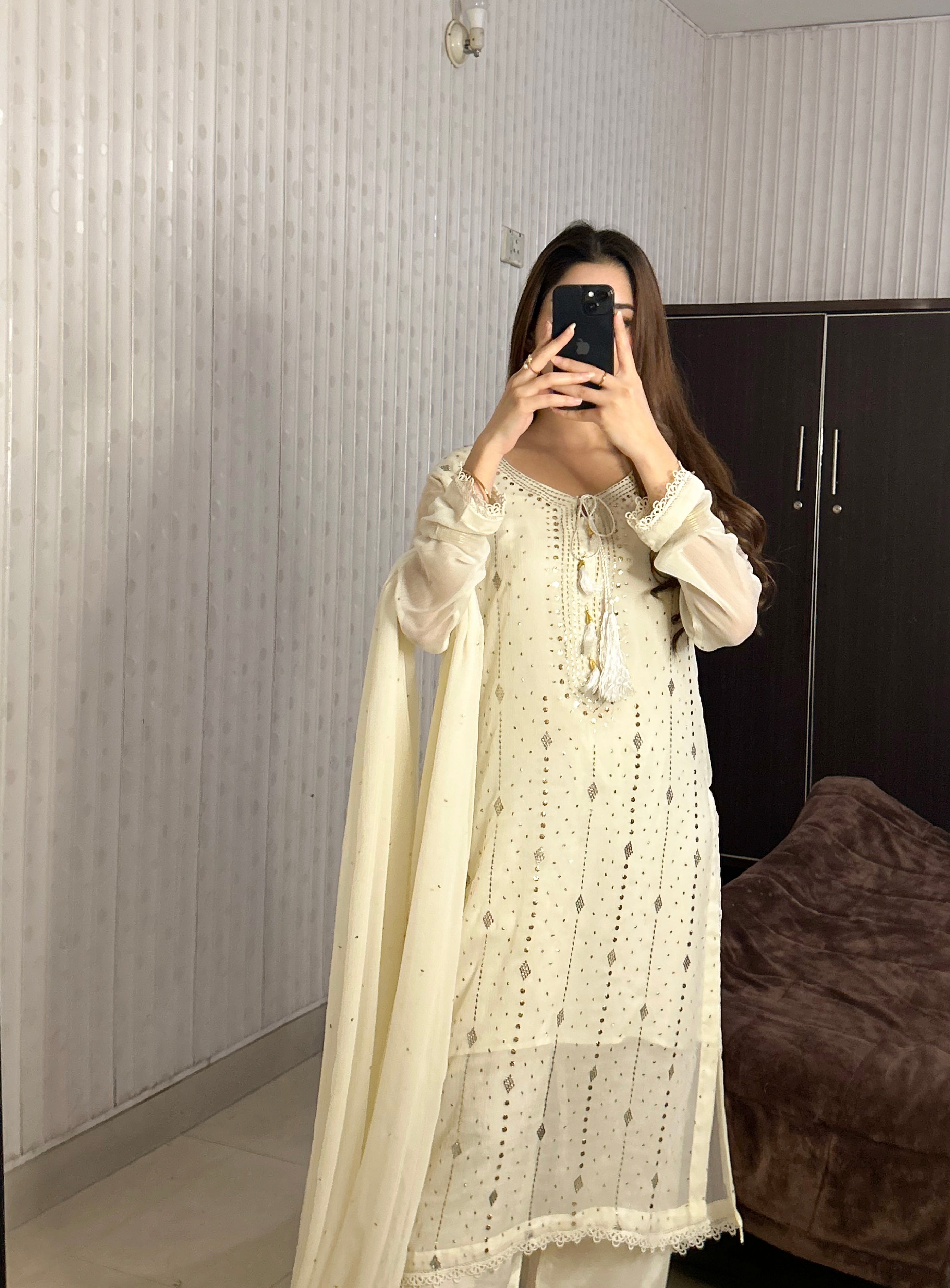 3 PIECE - Handmade Muqesh Dress