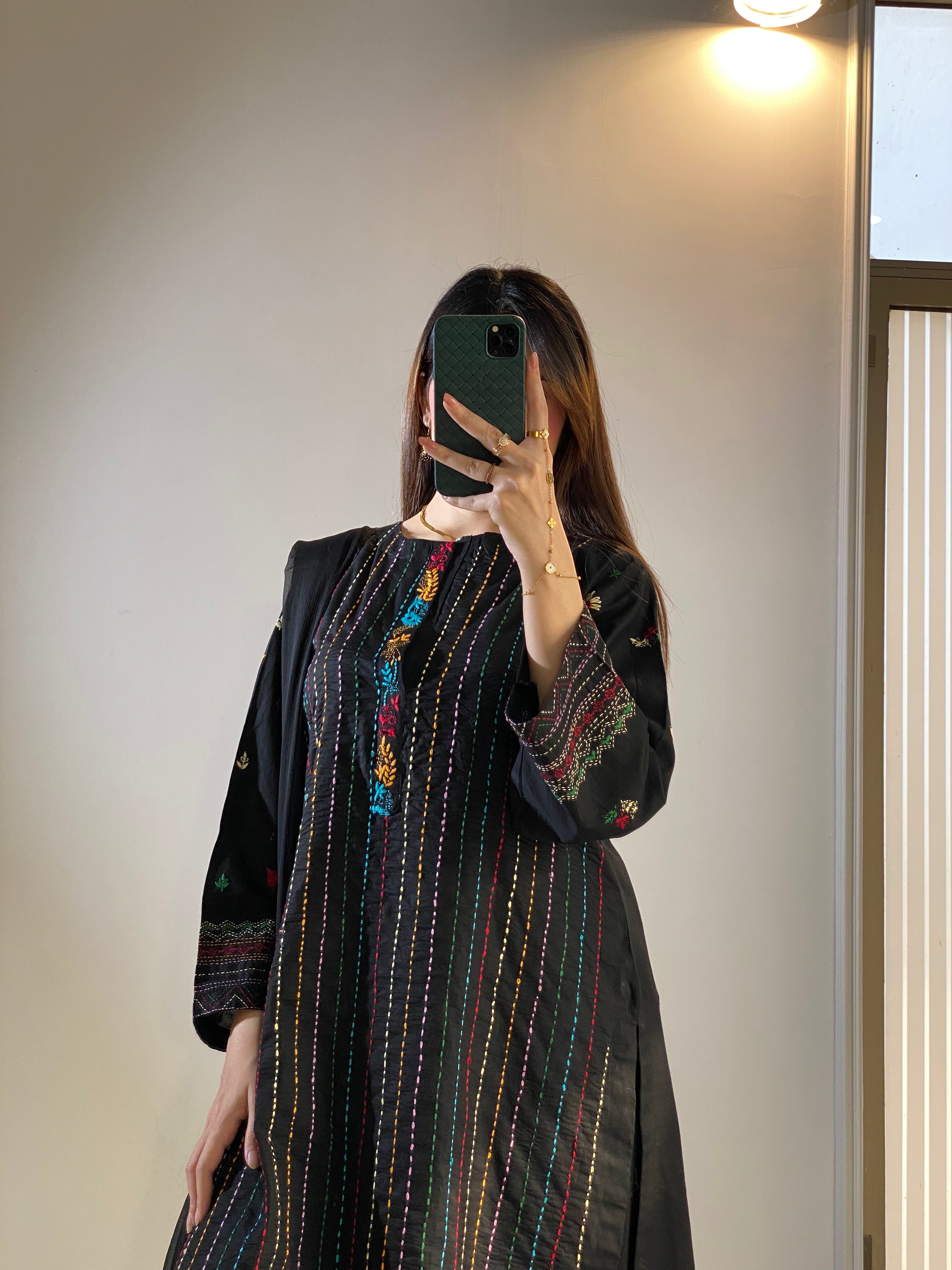 Hand-crafted black Embroidered Dress