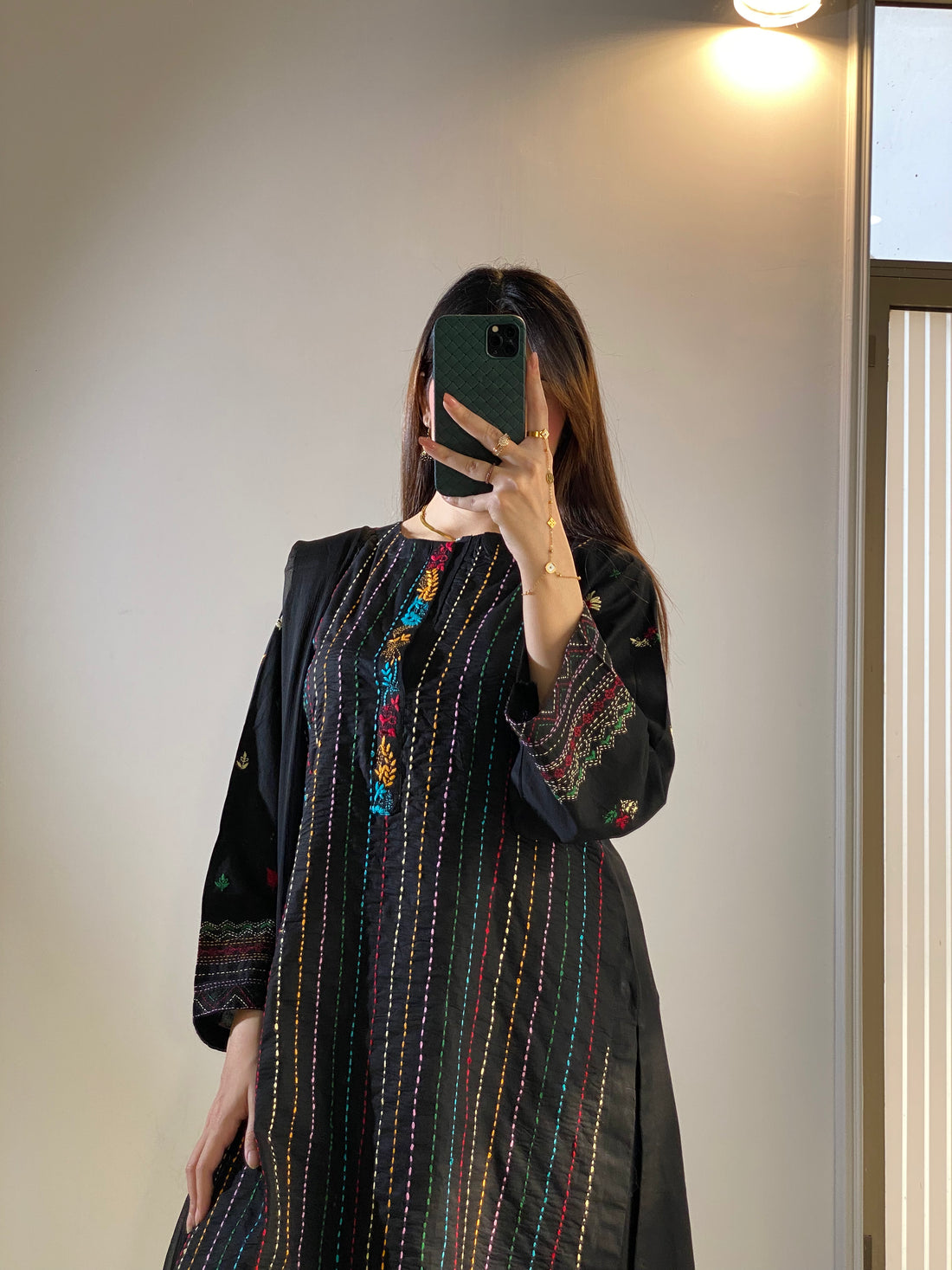 Hand-crafted black Embroidered Dress