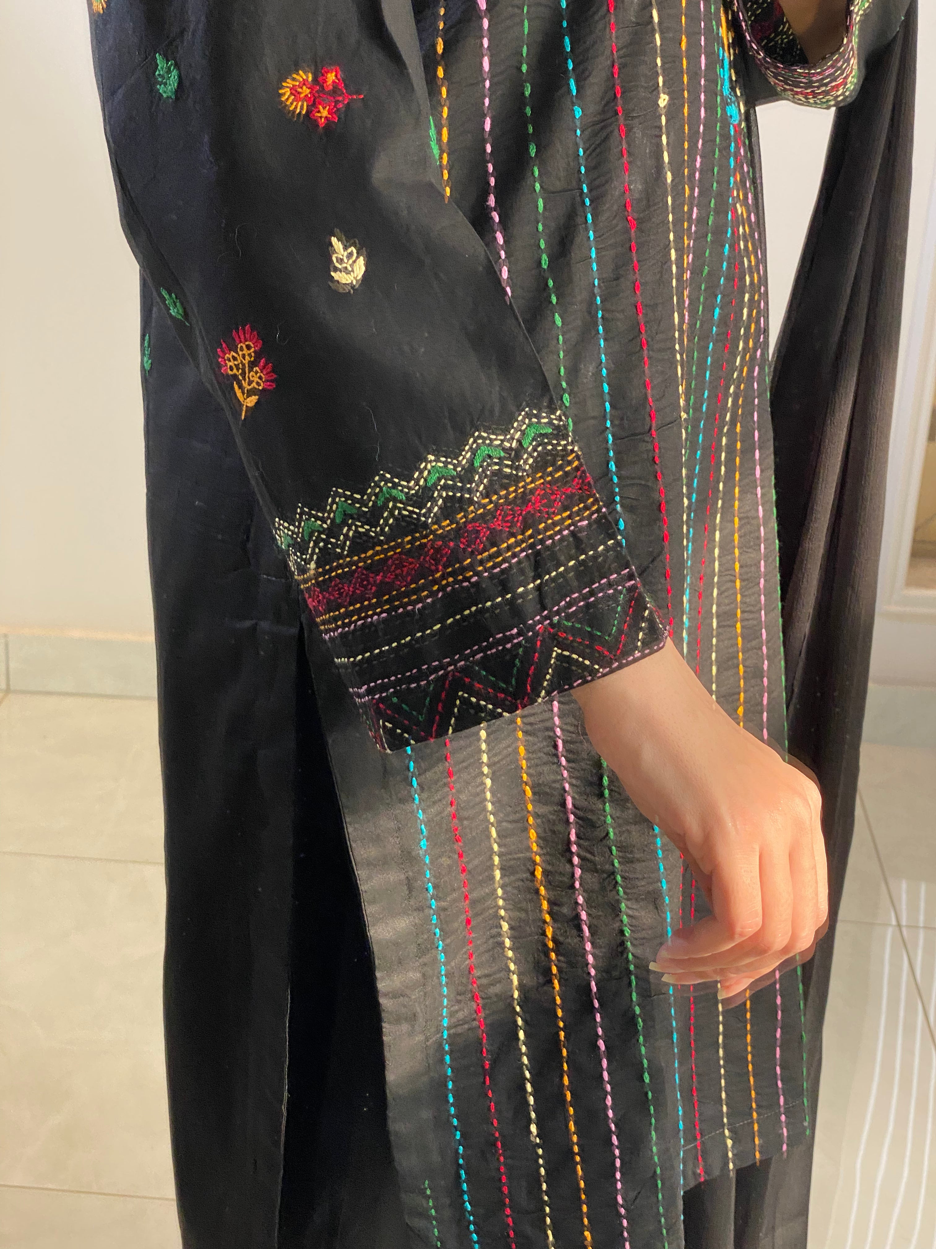 Hand-crafted black Embroidered Dress