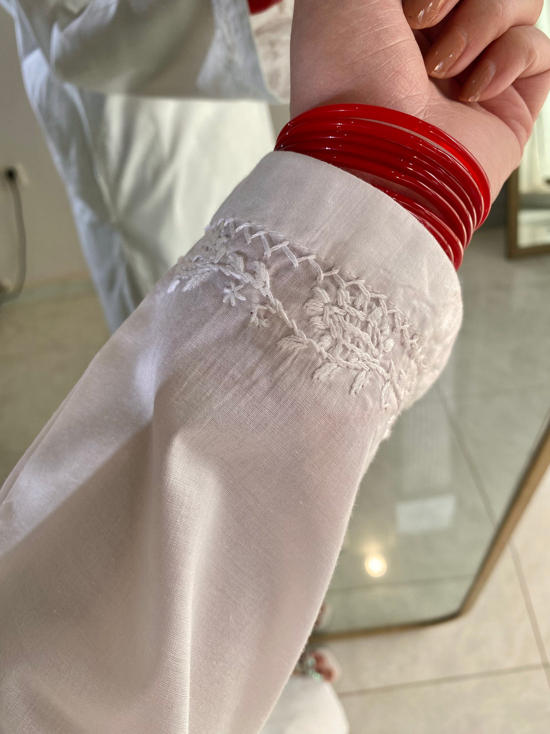 3 Piece -lvory White Hand Embroidered Dress