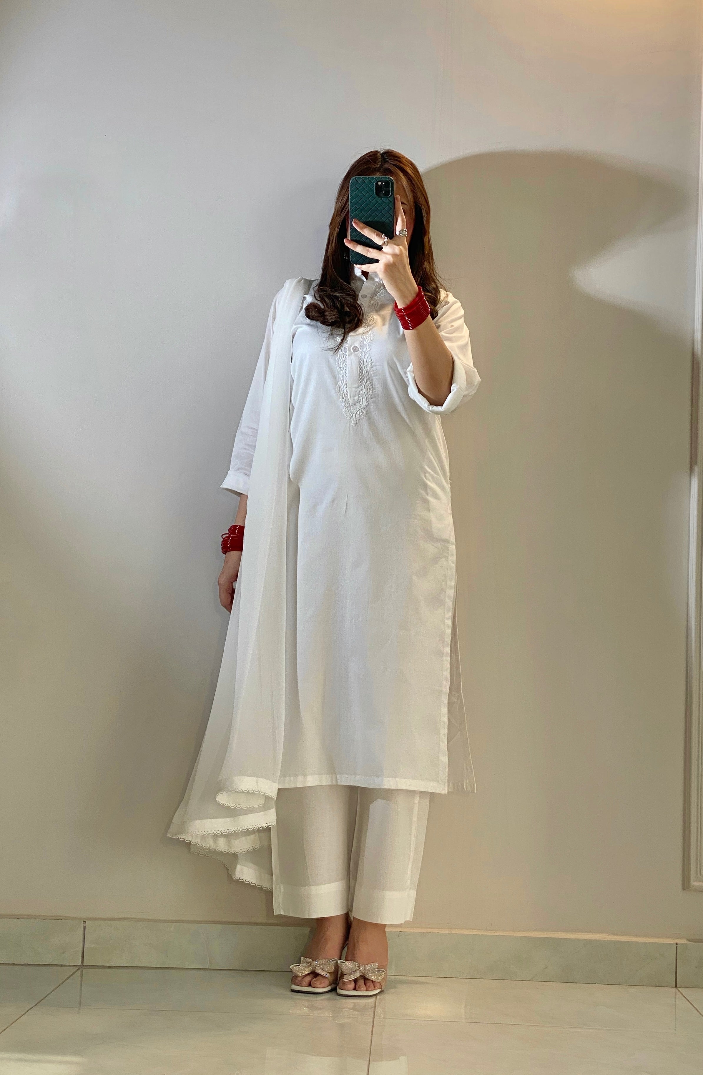 3 Piece -lvory White Hand Embroidered Dress
