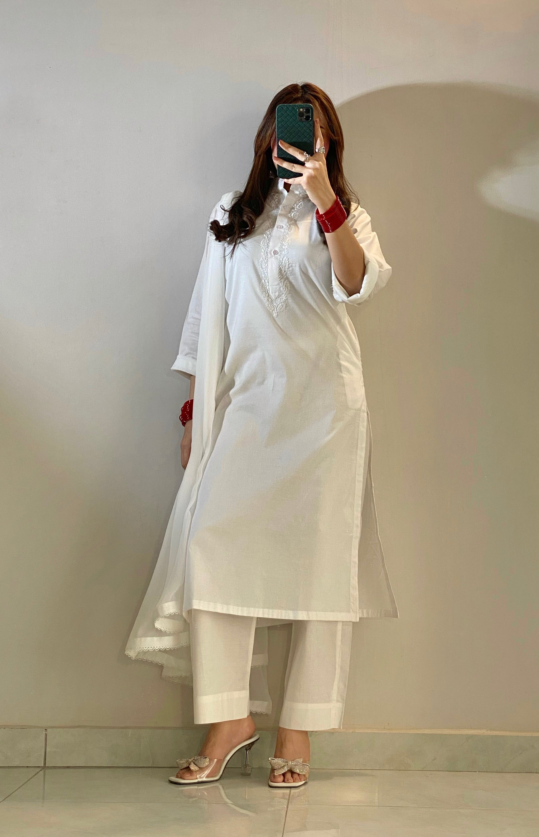 3 Piece -lvory White Hand Embroidered Dress
