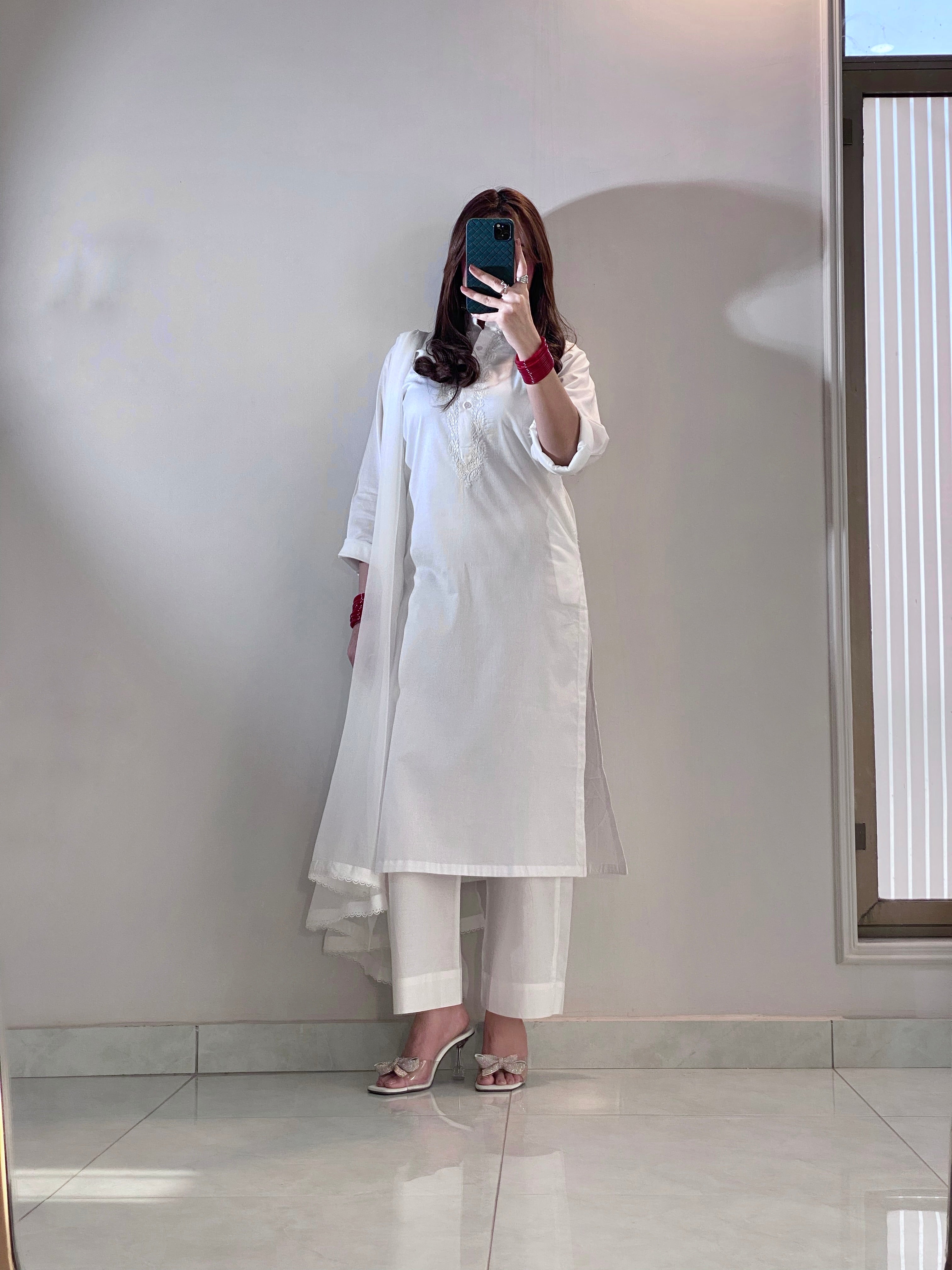 3 Piece -lvory White Hand Embroidered Dress