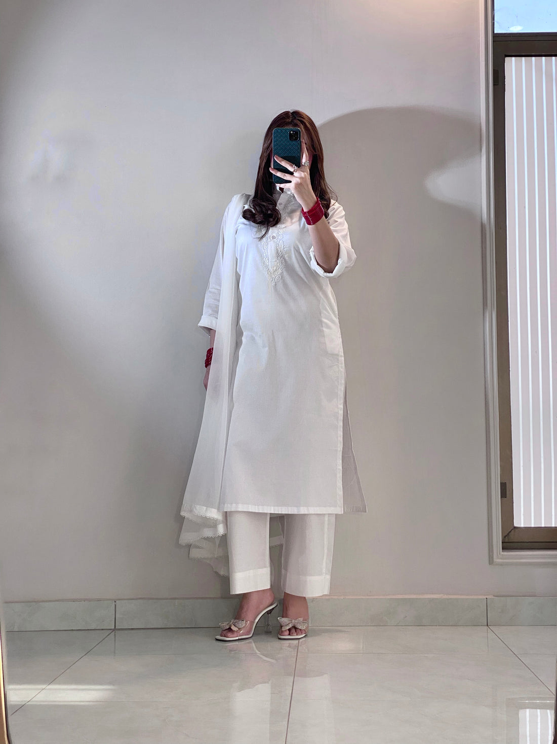 3 Piece -lvory White Hand Embroidered Dress
