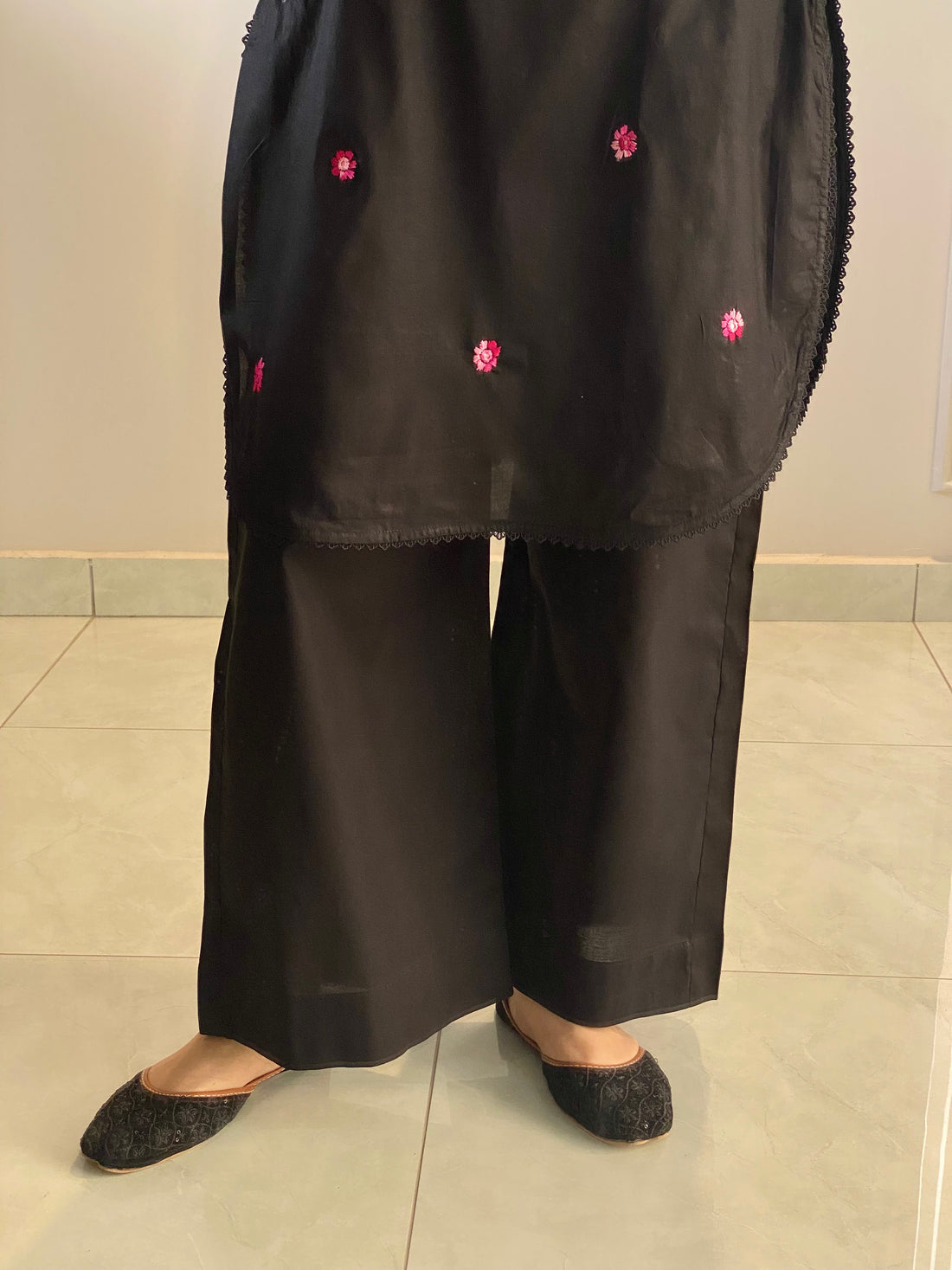 3 Piece - Gulnaar Black Handcrafted Dress