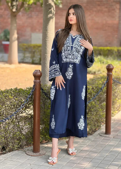 Iris Embroidered 2-Piece Stitched Suit for Women