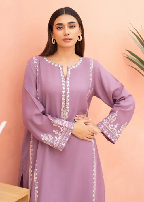 Lilac Dream Embroidered 2-Piece Stitched Suit