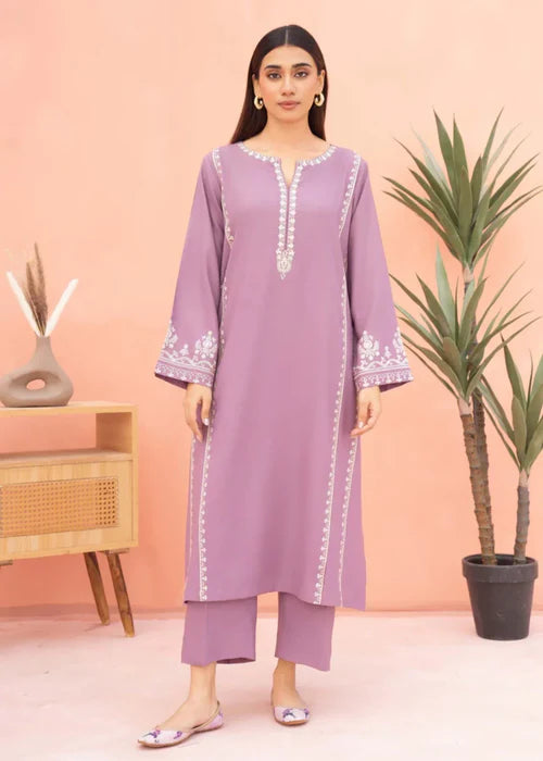 Lilac Dream Embroidered 2-Piece Stitched Suit