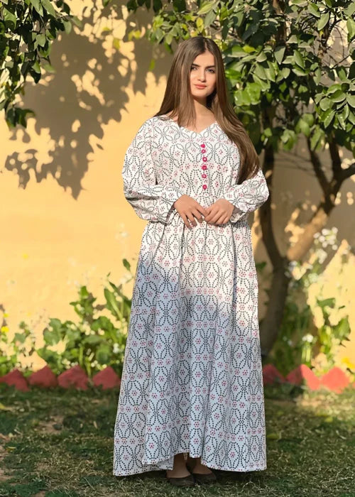 Moon 1-Piece Printed Long Frock for Women
