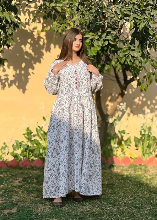 Moon 1-Piece Printed Long Frock for Women