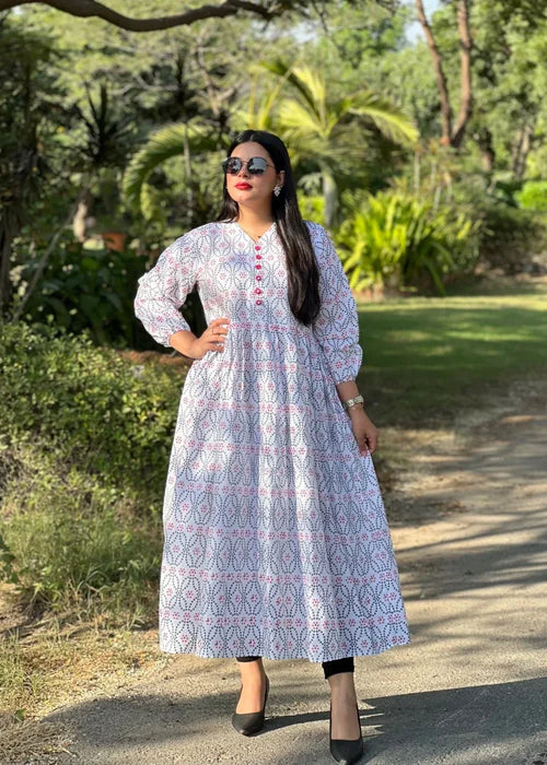 Moon 1-Piece Printed Long Frock for Women