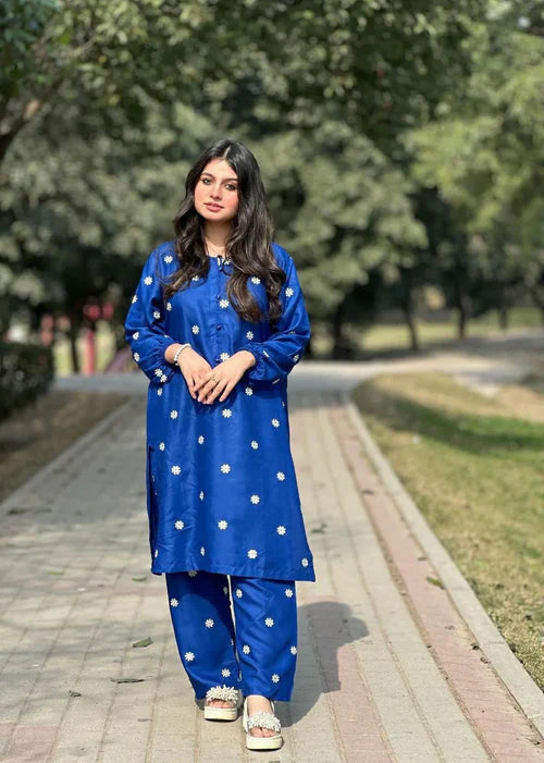 Dove Embroidered 2-Piece Stitched Suit for Women