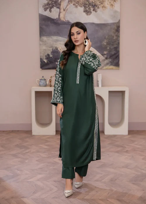 Grassy Embroidered 2-Piece Stitched Suit for Women