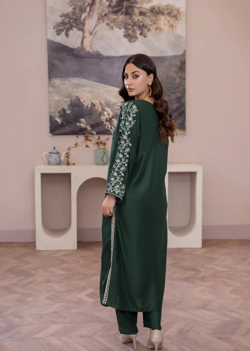 Grassy Embroidered 2-Piece Stitched Suit for Women